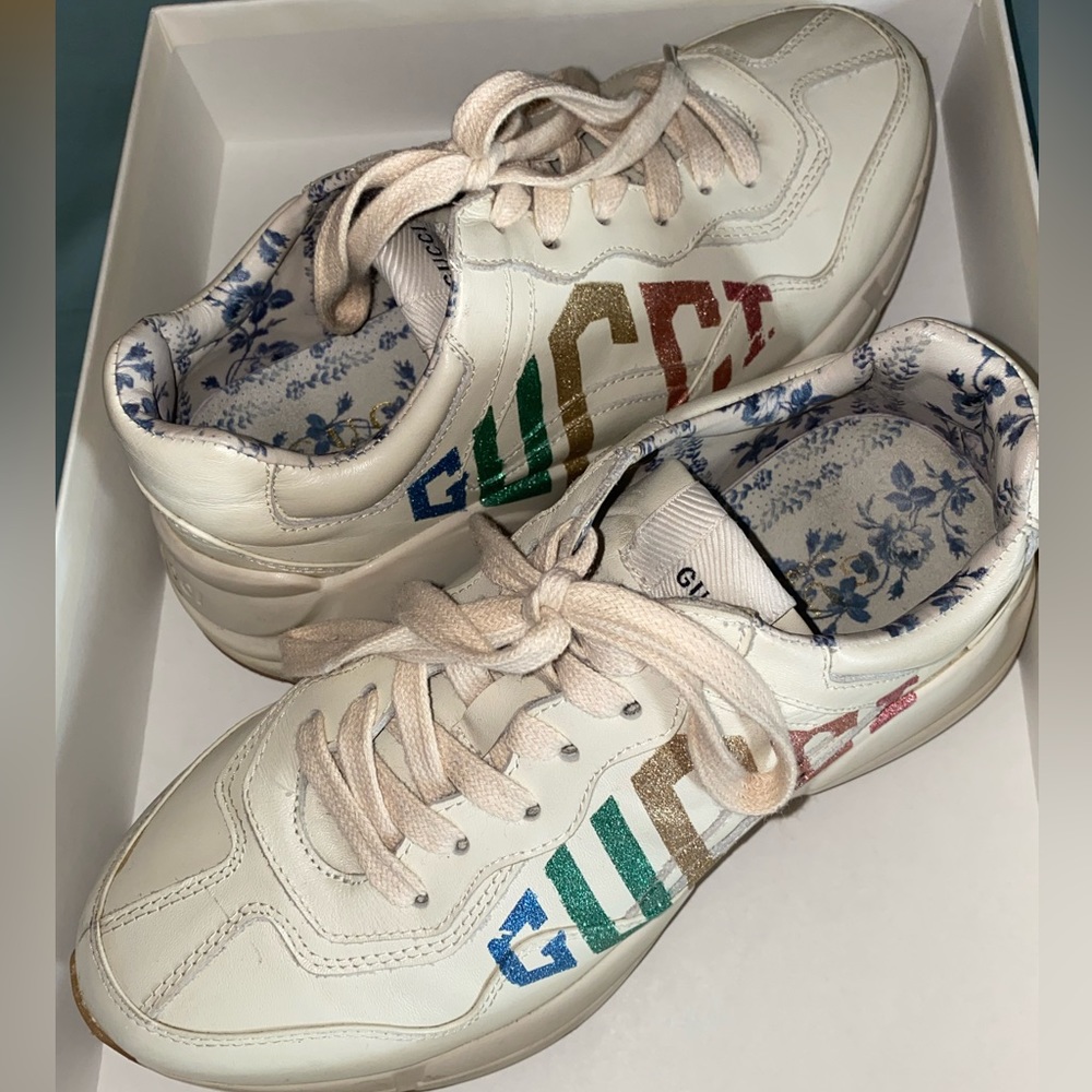 Women's Rhyton glitter Gucci sneaker